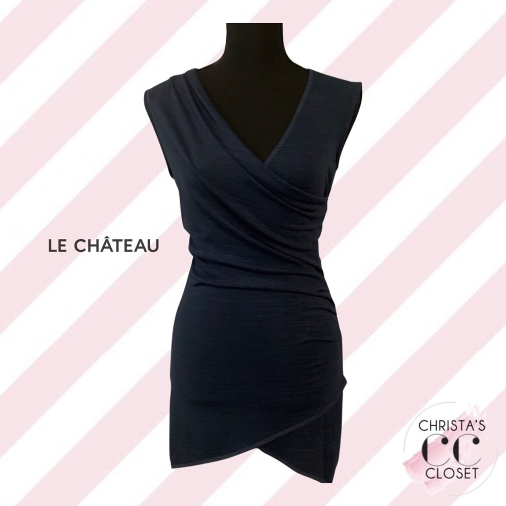 Le Chateau Slate Blue Sleeveless Crossover - Picture 1 of 12